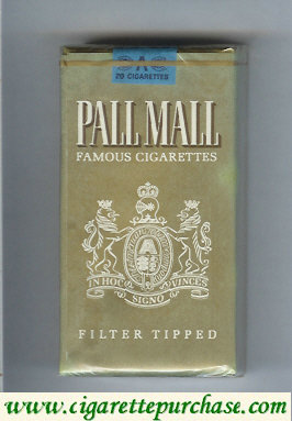 Pall Mall Famous Cigarettes Filter Tipped gold 100s cigarettes soft box